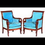  A pair of Louis-Philippe style fauteuils