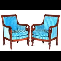 A pair of Louis-Philippe style fauteuils