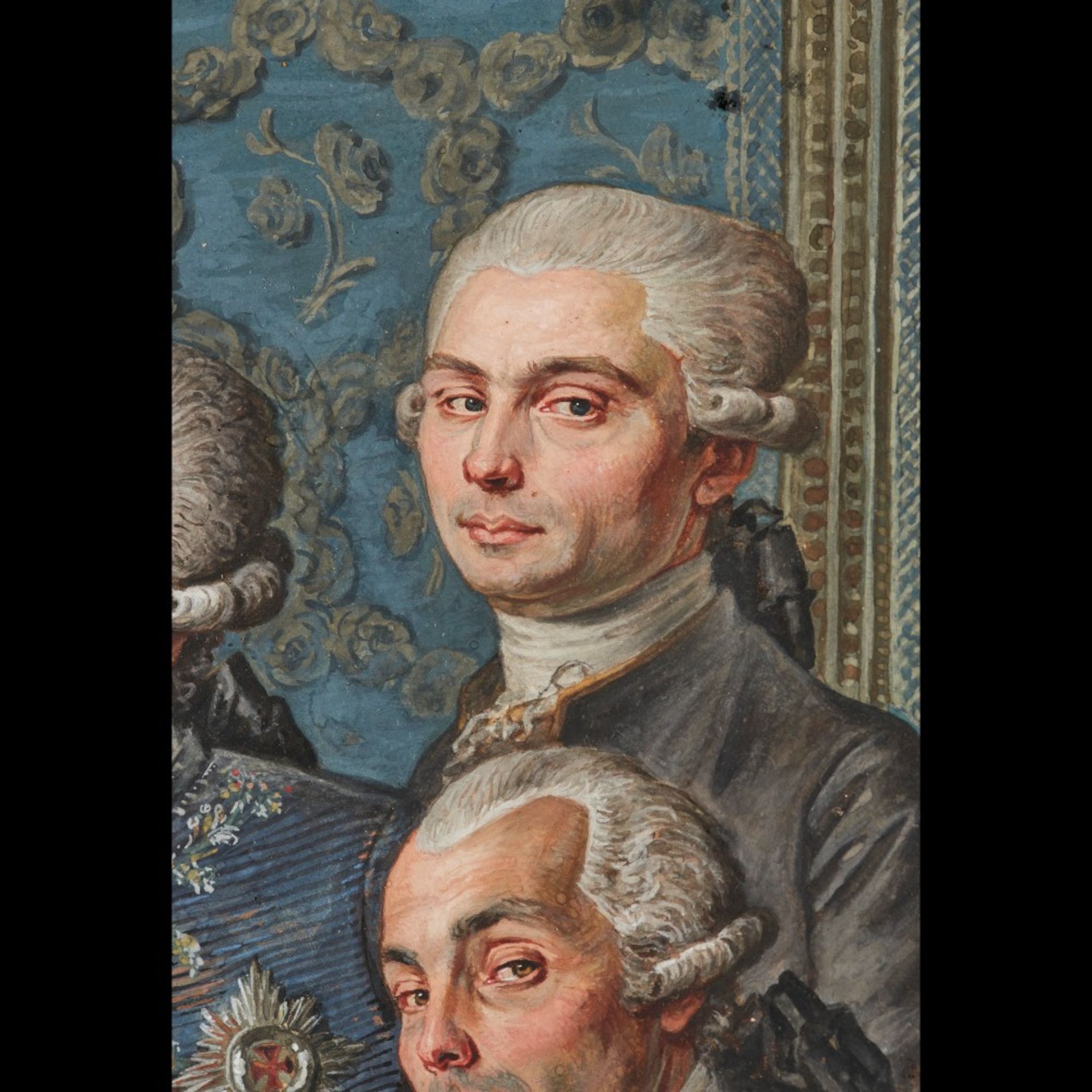 Nicolas Louis Albert Delerive Attrib. (1755-1818) Interior scene with the family group of the Marqui - Image 9 of 13