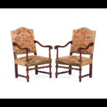 A pair of Louis XIV style armchairs