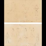 José Malhoa (1855-1933) A pair of preparatory drawings