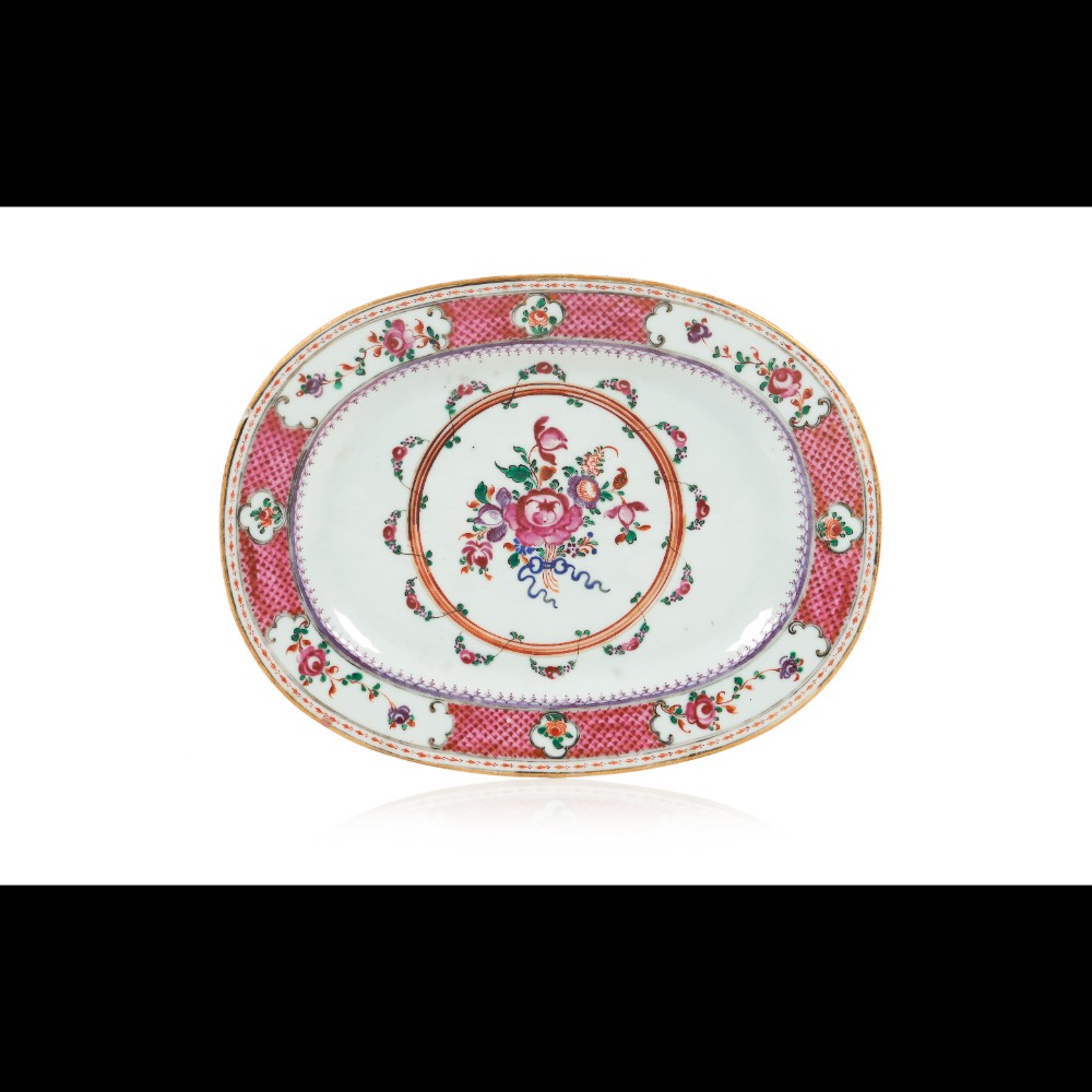  A small oval serving platter