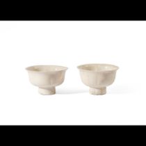 A pair of Qingbai stem bowls