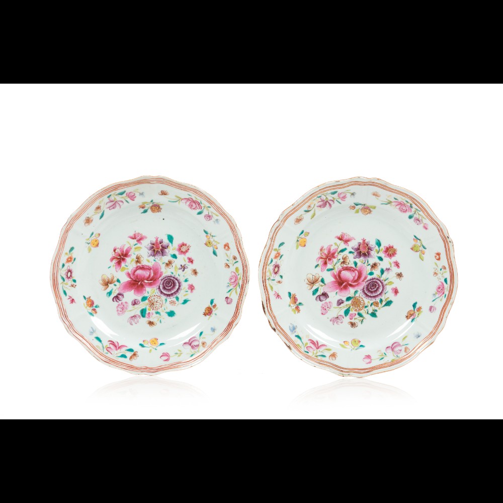  A pair of scalloped plates