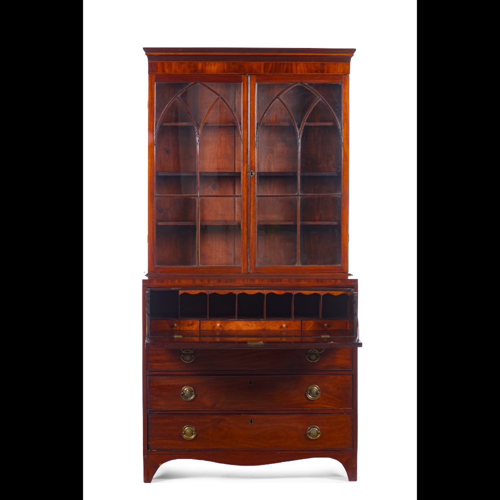  A George III bureau bookcase - Image 2 of 2