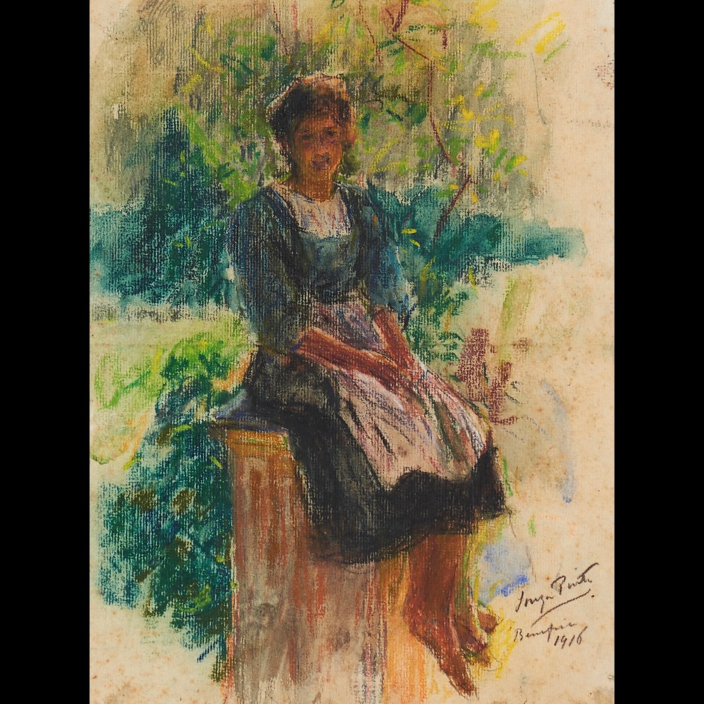 José Júlio Souza Pinto (1856-1939) A seating lady