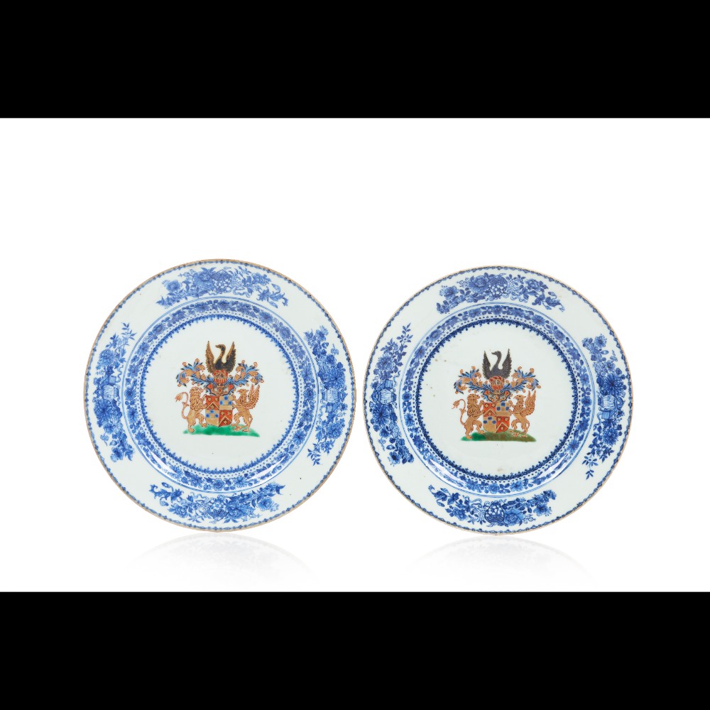  A pair of armorial plates