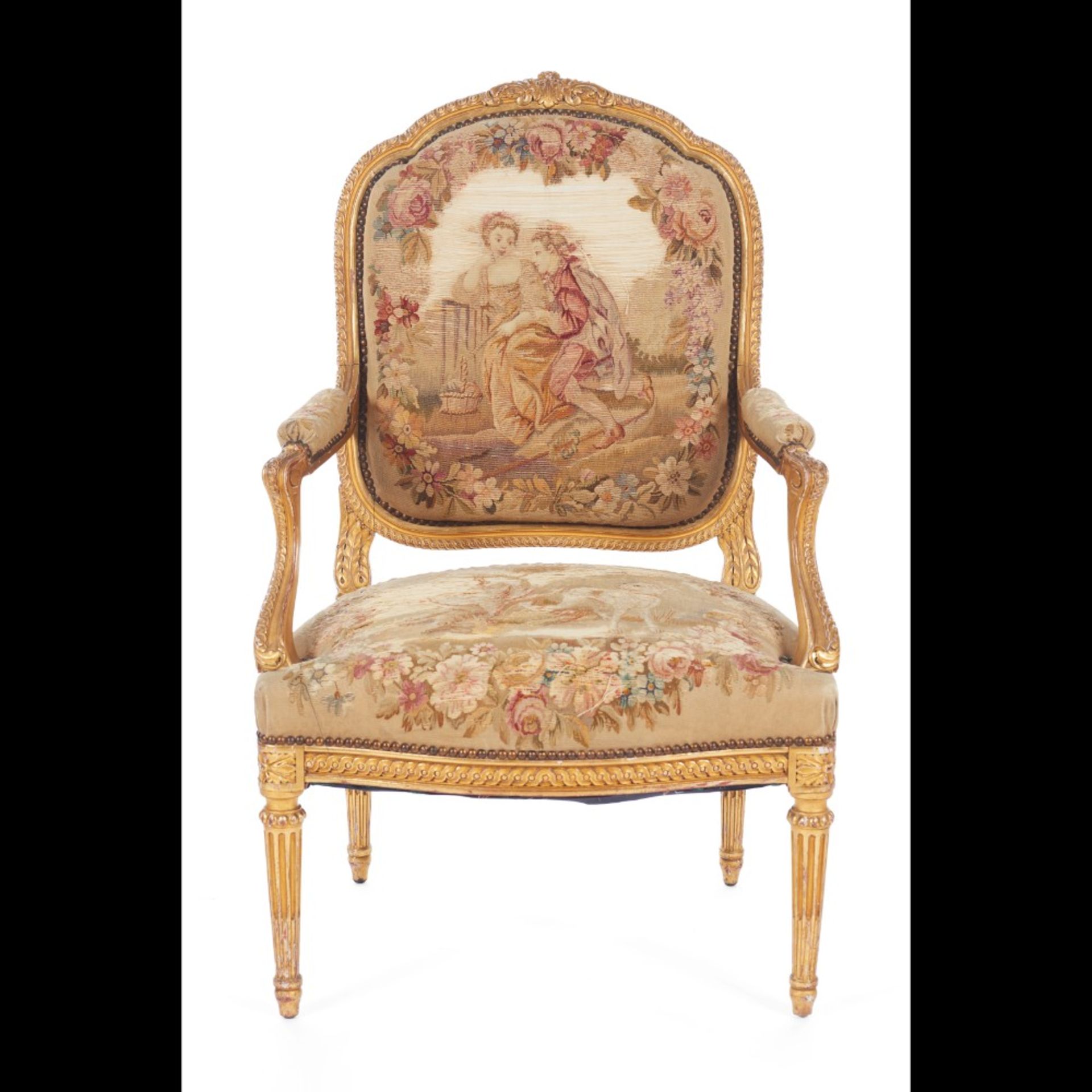  A pair of Louis XV style fauteuils and settee - Bild 4 aus 4