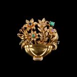  A flower basket brooch