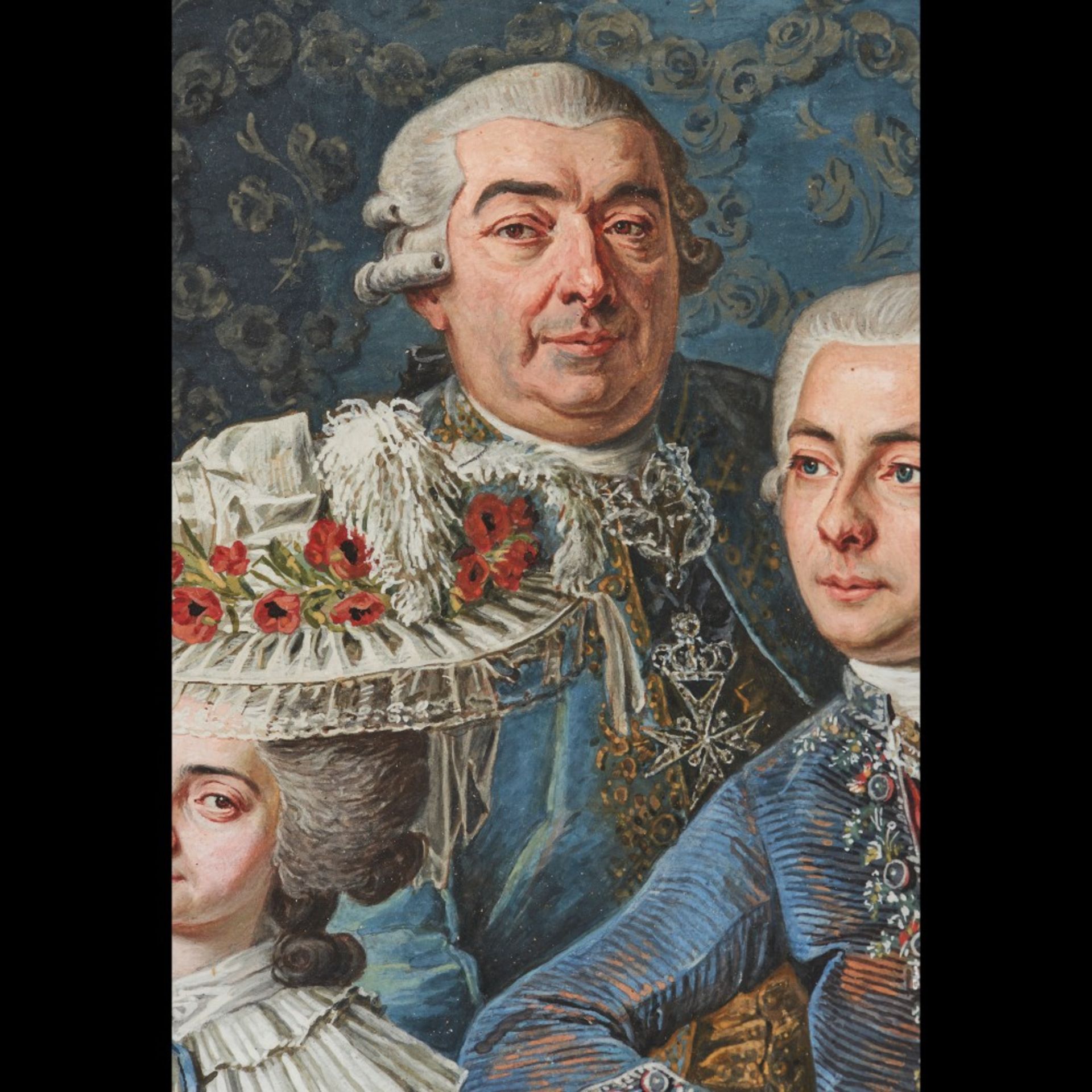 Nicolas Louis Albert Delerive Attrib. (1755-1818) Interior scene with the family group of the Marqui - Bild 11 aus 13
