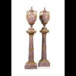  Pair of urns with Louis XV style columns