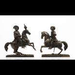  Two equestrian sculptures 