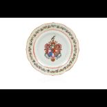  A scalloped armorial plate