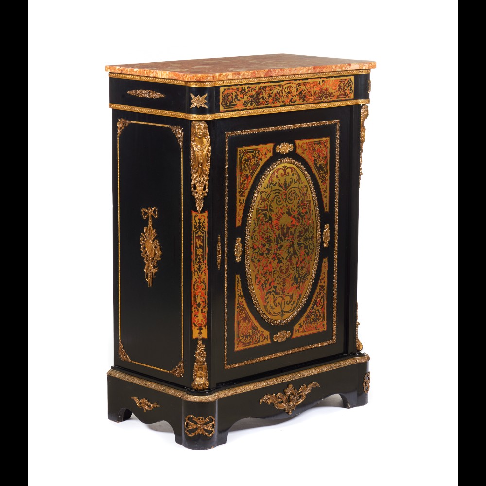  A pair of low Boulle style Napoleon III cabinets