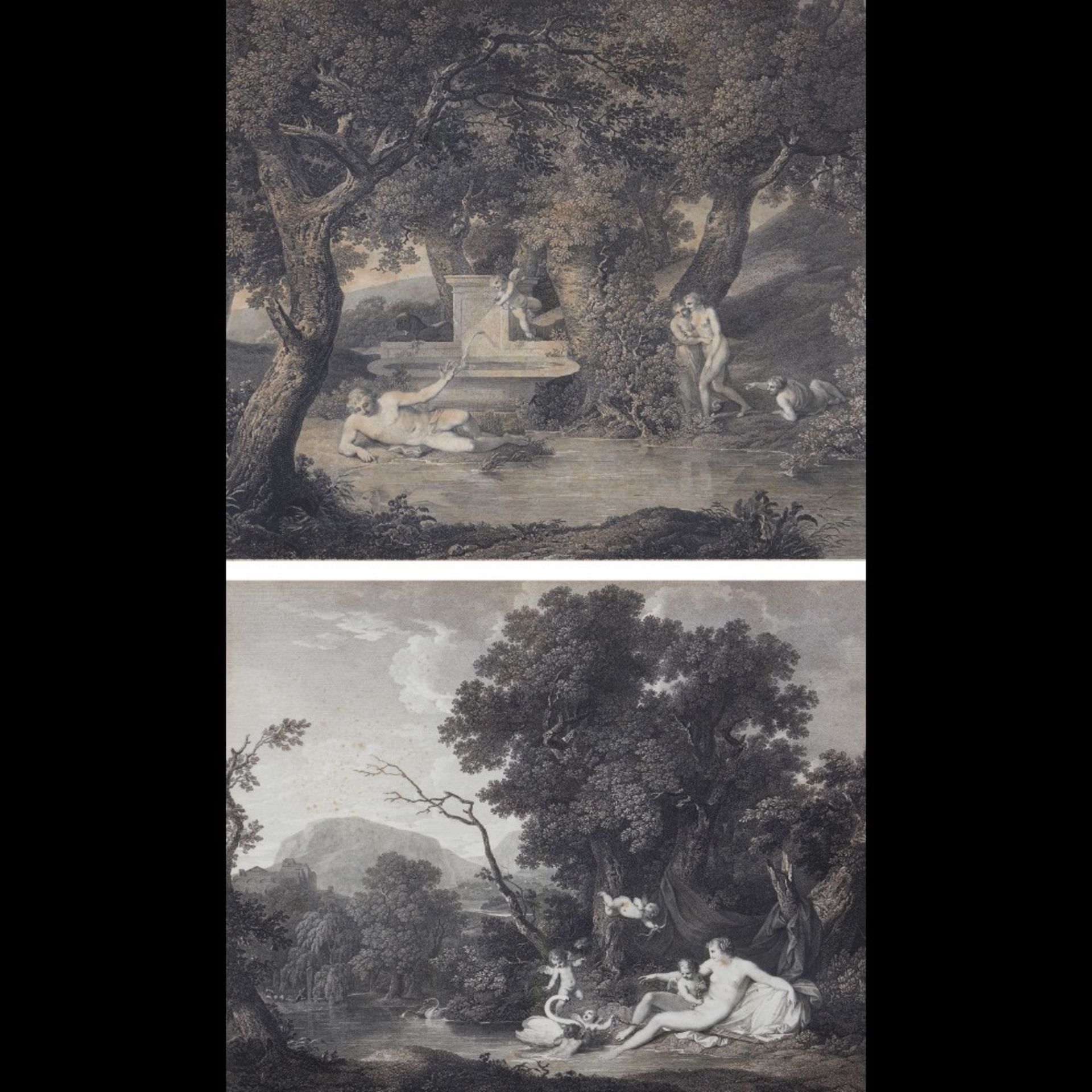 Francesco Bartolozzi (1725-1815) “Narcissus” and “Leda and the Swan”
