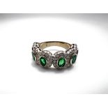 Emerald ring with diamonds