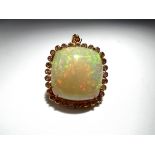 Opal pendant with diamonds