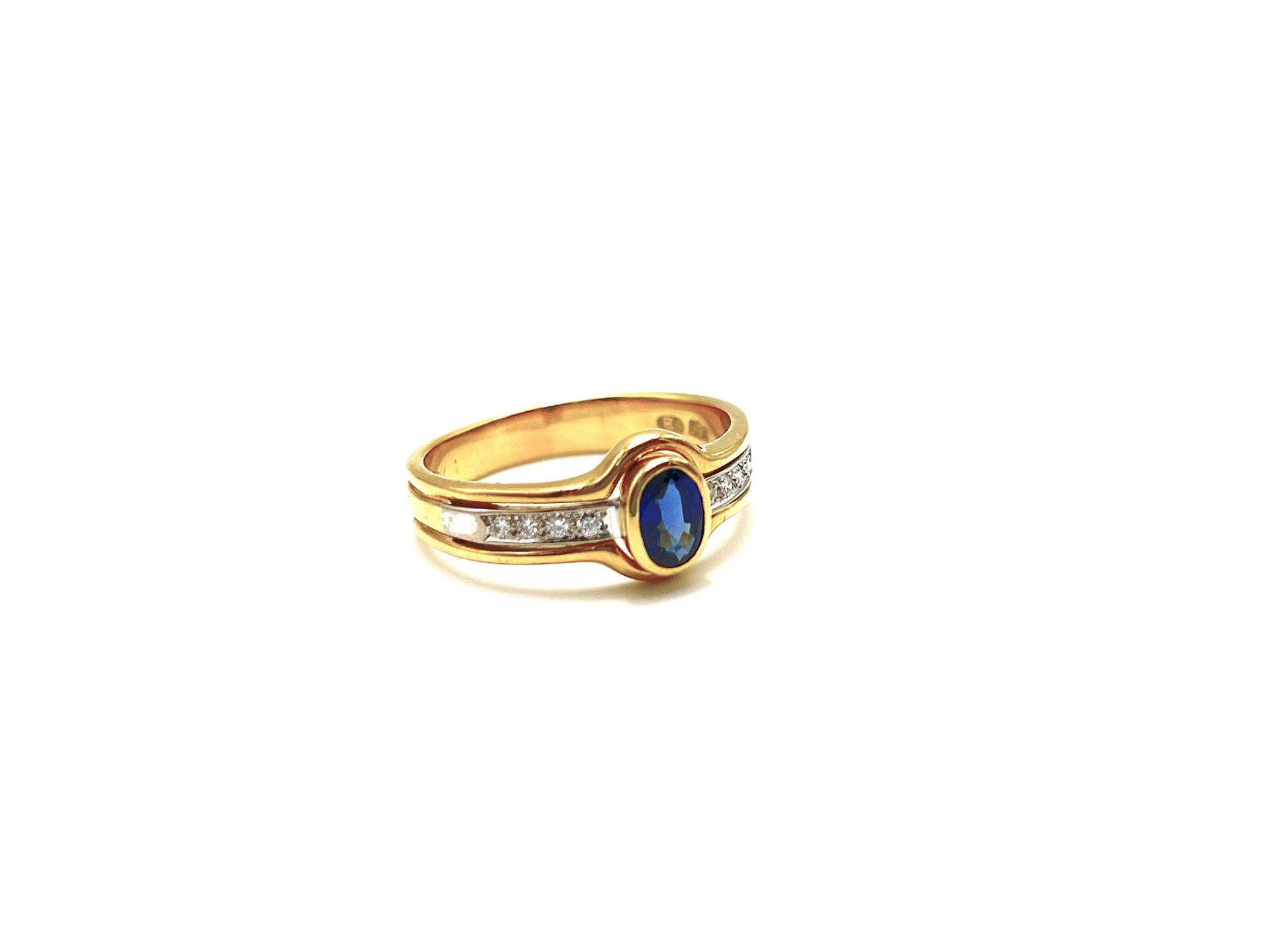 Sapphire ring with brillant-cut diamonds - Image 3 of 8