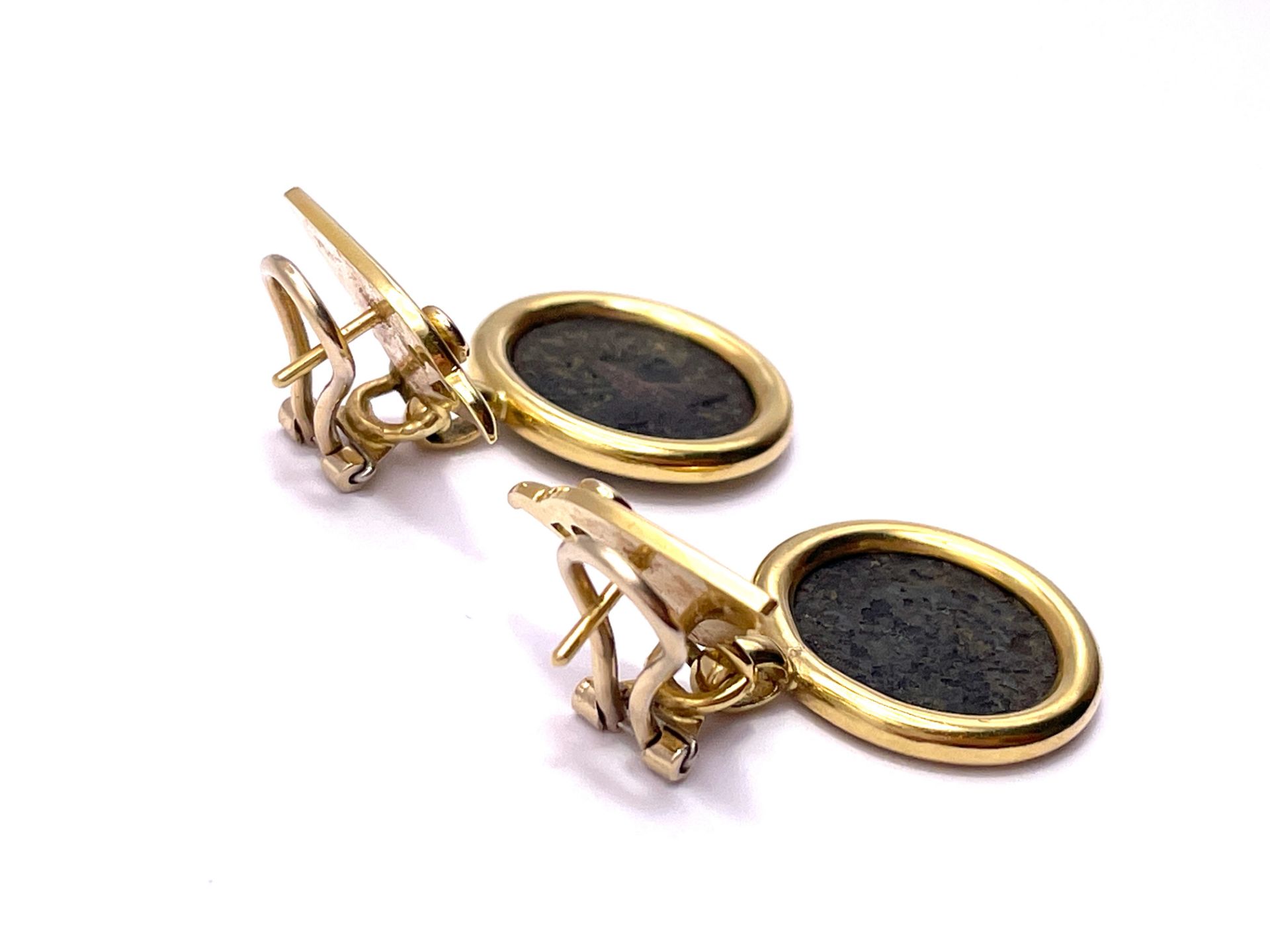 Set of ear stud clips and pendant with antique coins - Image 8 of 9