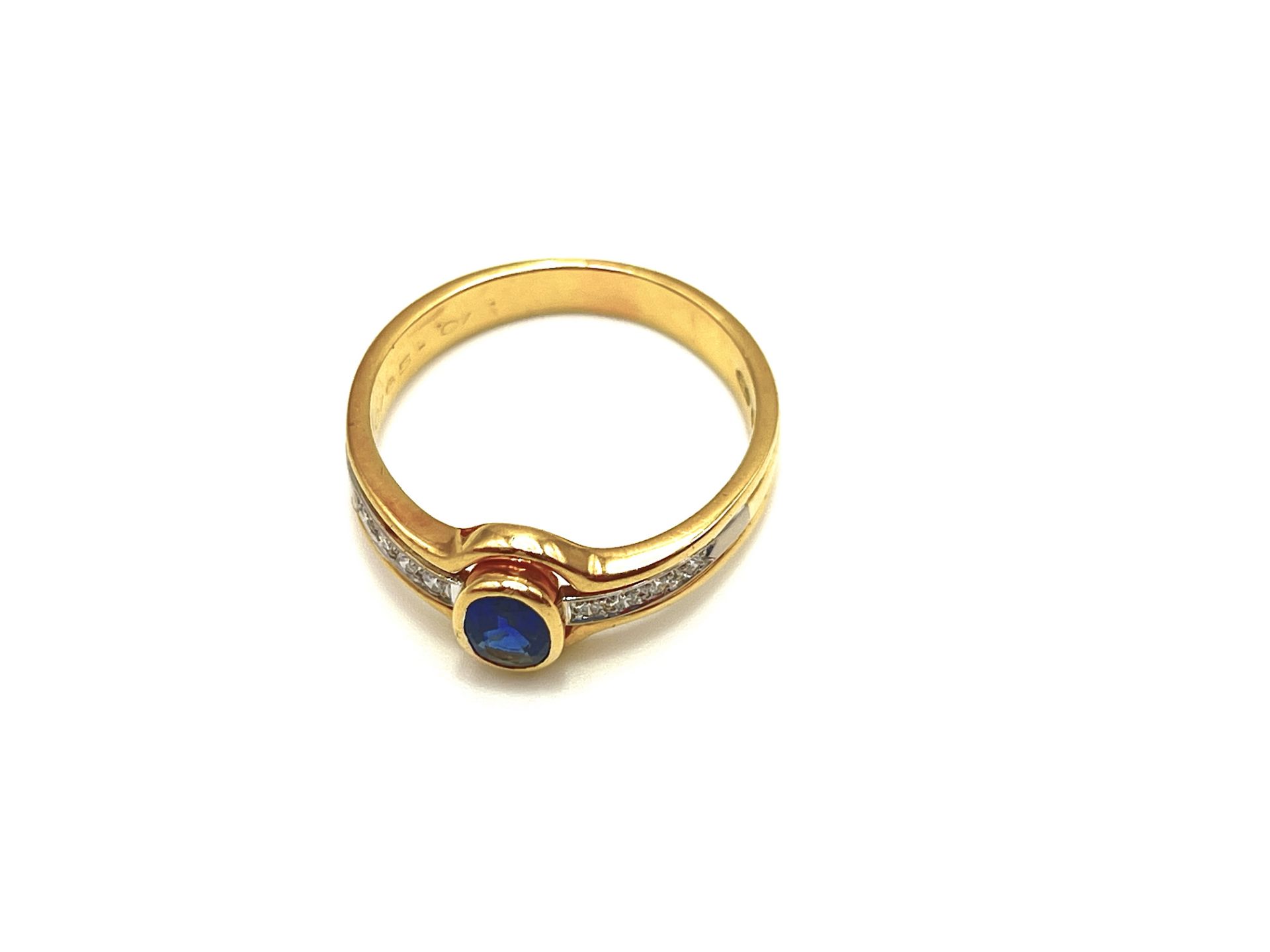 Sapphire ring with brillant-cut diamonds - Image 6 of 8