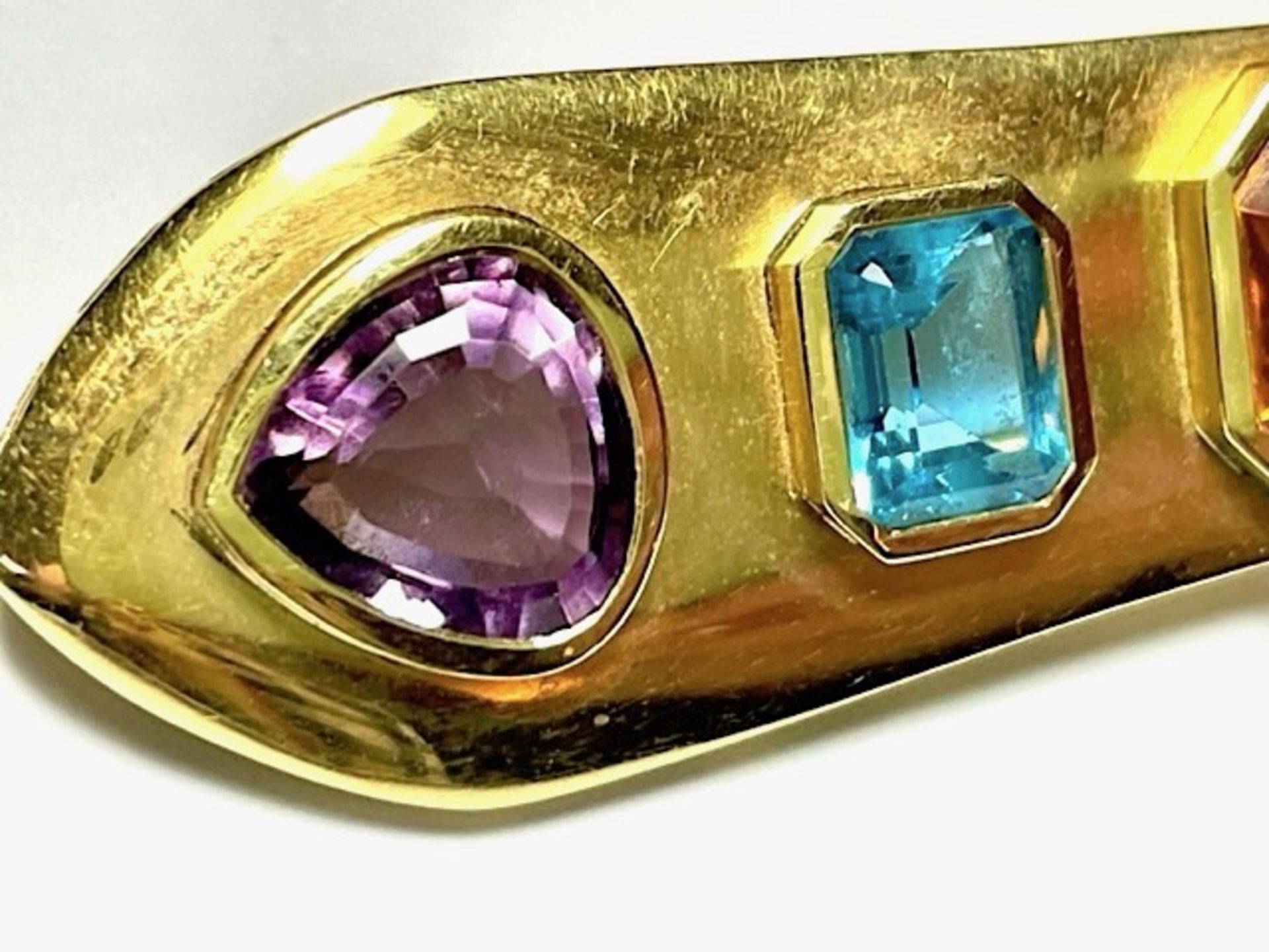 Pin with citrine, blue topaz and amethyst - Image 11 of 12