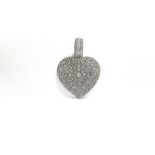 Magnificent diamond heart pendant with approx. 20.0 ct brillant-cut diamonds