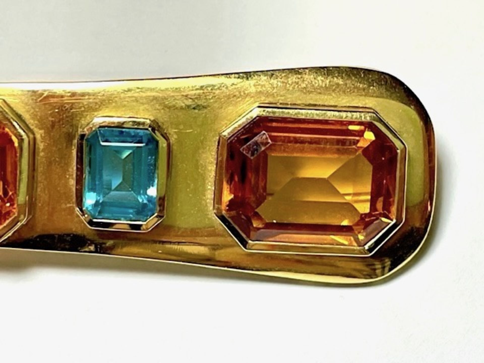 Pin with citrine, blue topaz and amethyst - Image 9 of 12
