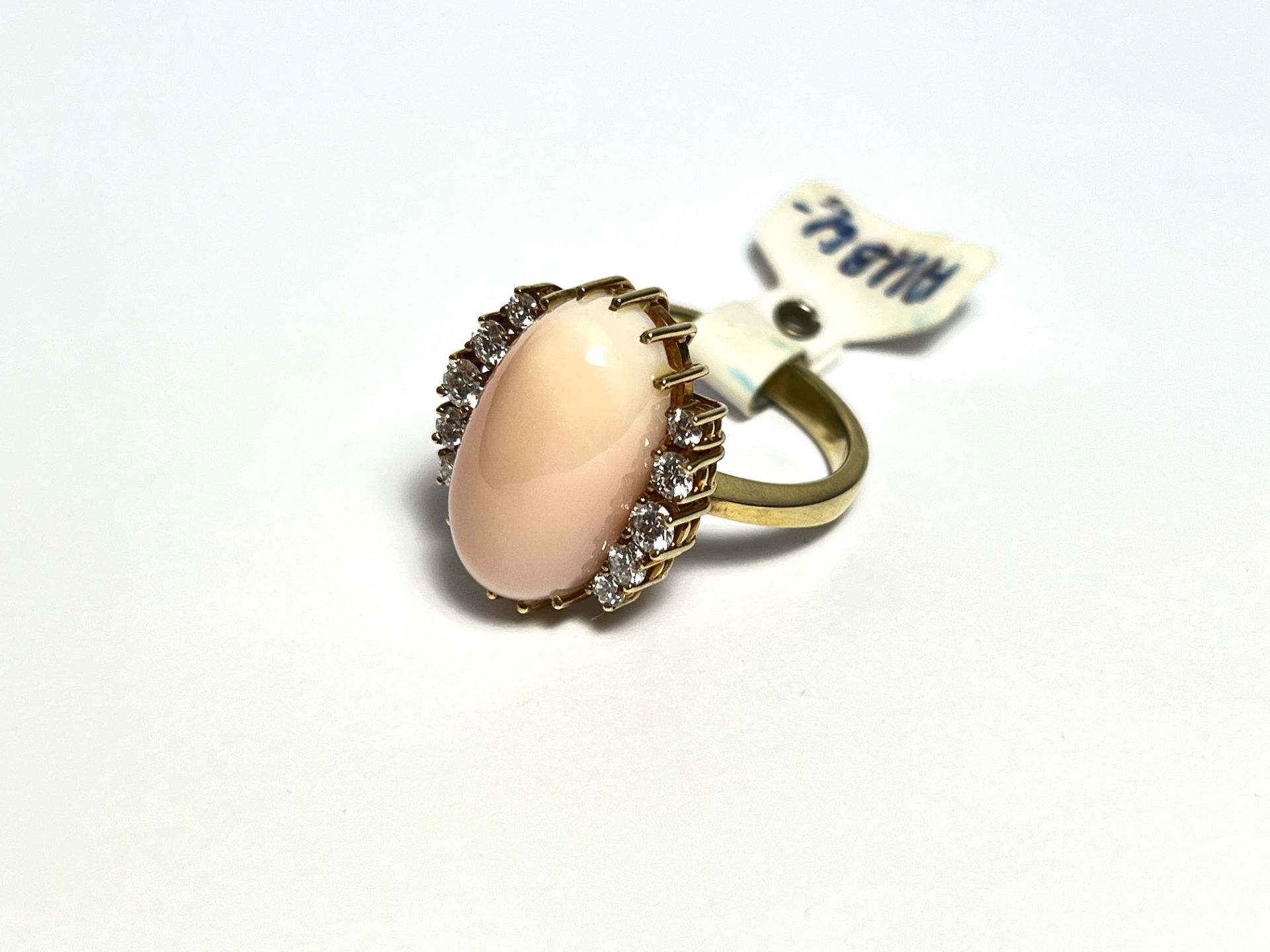 Coral ring with diamonds - Image 5 of 5