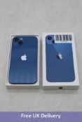 Apple iPhone 13, 128GB, Blue. Used, excellent condition, with box, no USB cable. Remote management l