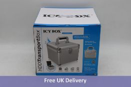 Two Icybox IB-AC628 Aluminium Suitcase for 2.5-3.5-Inch HDD. Box damaged