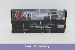Four Nuovva Kitchen Chef Knife, Silver, Size 8 Inch. OVER 18's ONLY