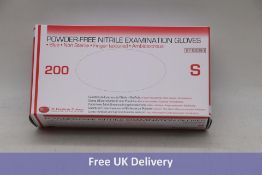Ten Boxes DE Healthcare Powder Free Nitrile Examination Gloves, Non-sterile, Blue, Small, 200 Per Bo