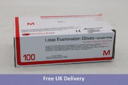 Ten Boxes CB Healthcare Latex Powder Free Examination Gloves, Size M, 100 Gloves Per Box