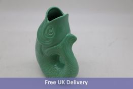 Two Gift Company Small Monsieur Carafe, Fish Shaped Vase, Mint Cream