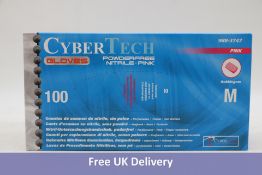Ten Cyber Tech Gloves Pack of 100, Pink, Medium