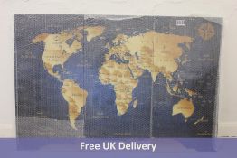 Bimago Metal Three Piece Wall Map of The World