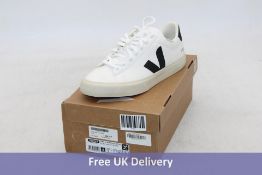 Veja Ampo Chromefree Leather Trainers, Extra White/Black Natural, UK 7