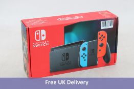 Nintendo Switch 32GB, with Neon Red & Blue JoyCons. Used, boxed with no accessories. Some screen mar