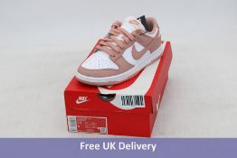 Nike Dunk Low Trainers, White/Rose Whisper, UK 4. Box damaged