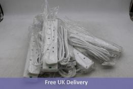 Five Prolec Surge Switched Extension Leads, White, 3M