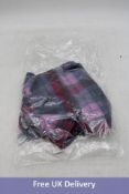 Four Pack Of Islander 100% Lamb's Wool Scarf, Pink/Blue Tartan, 150x27cm