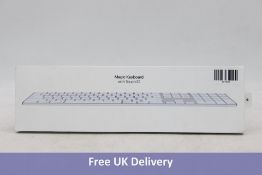 Apple Magic Keyboard with Touch ID & Numeric Keypad, A2520, Silver. Used, Not Tested