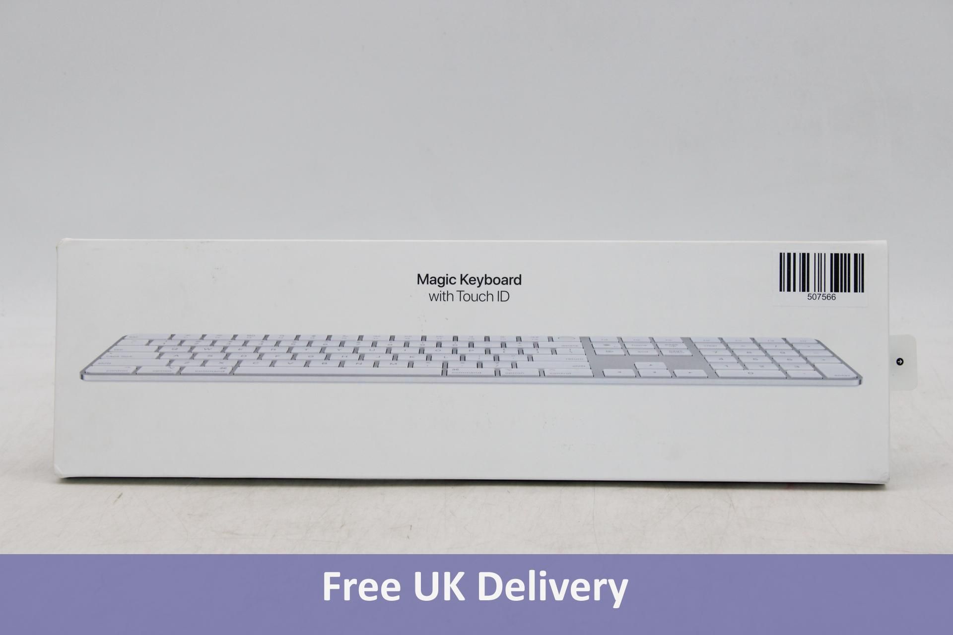 Apple Magic Keyboard with Touch ID & Numeric Keypad, A2520, Silver ...