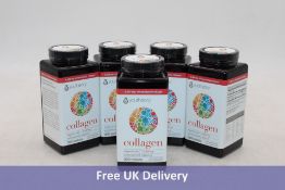 Five Bottles Youtheory Collagen Tablets. 6000mg, 390 Tablets per Bottle, Expiry 09/25