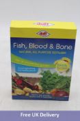 Twelve Boxes Doff Natural All Purpose Fertiliser, Fish/Blood/Bone, 1KG Per Box