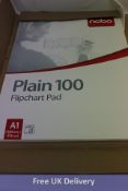 Two Nobo Plain Flipchart Pads, A1, 100 Sheets each, 584mm X 813mm.