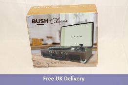 One Bush Classic Retro 3 Speed Portable Case Record Player KTS-601, Brown and 1x Bush Classic Retro