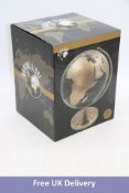 Four Rotating World Globe 19cm, Gold & Black
