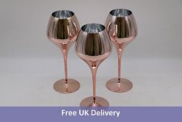 Five Stainless Steel Rose Gold Wine Goblets
