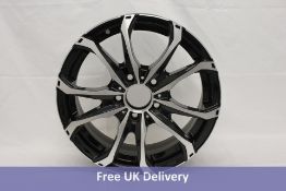 One MSW48 Alloy Wheel, Black Polished, 17inch, Some Minor Chips/Scratches